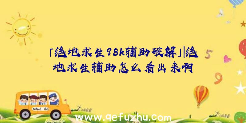 「绝地求生98k辅助破解」|绝地求生辅助怎么看出来啊